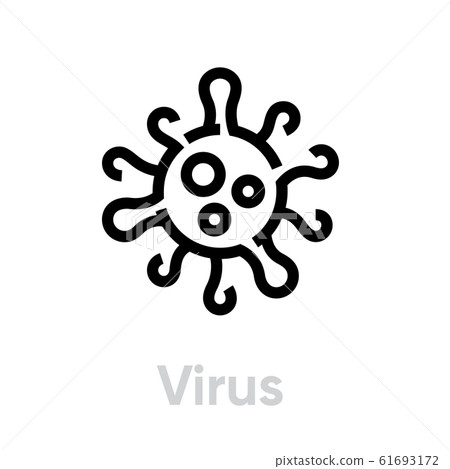 Danger Virus Bacteria vector icon illustration isolated 61693172