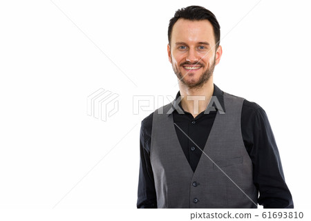 Portrait Of Handsome Man Against White Background 61693810