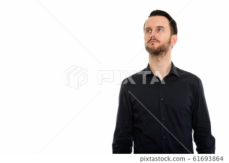 Portrait Of Handsome Man Against White Background Portrait Of Handsome Man Against White Background 61693864