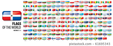 National flags of the countries. Vector illustration on white background 61695343