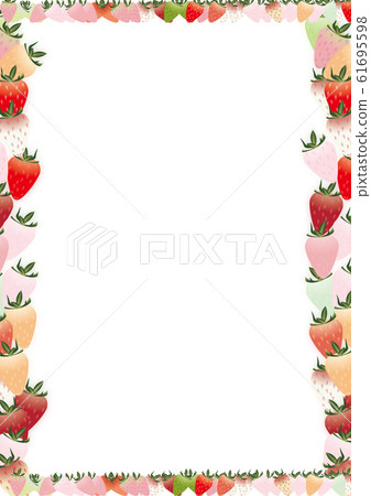 多彩草莓垂直風格框架背景素材 61695598