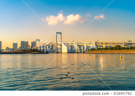Rainbow bridge dyed in the sunset [Tokyo] 61695792
