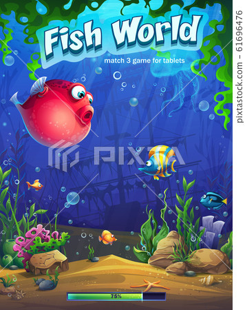 Fish world match three vector loading screen 61696476