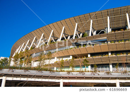 Tokyo cityscape in Japan January 1st, Reiwa, New Year's stadium celebrating the first New Year's view = January 1, 2020 61696669