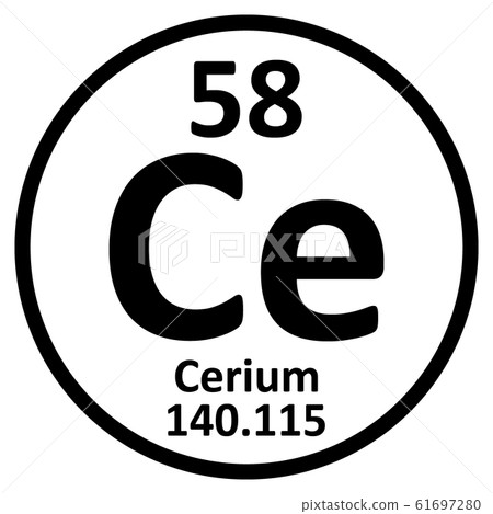 Periodic table element cerium icon. Periodic table element cerium icon. 61697280