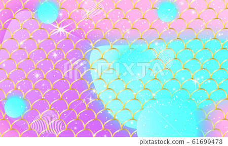 Mermaid kawaii pattern. Fish scale. Vector 61699478