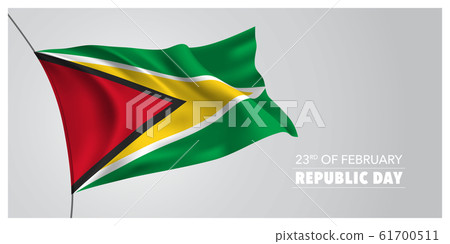 Guyana republic day greeting card, banner, horizontal vector illustration. 61700511