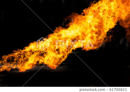 Flames caused by the explosion of the oil isolated on black background. Flames caused by the explosion of the oil isolated on black background. 61700821