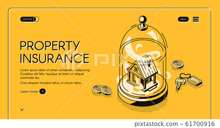 Property insurance isometric landing page banner Property insurance isometric landing page banner 61700916