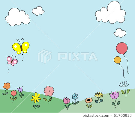 領域插圖/公園/背景/花卉/氣球/彩色-插圖素材[61700933] - PIXTA圖庫