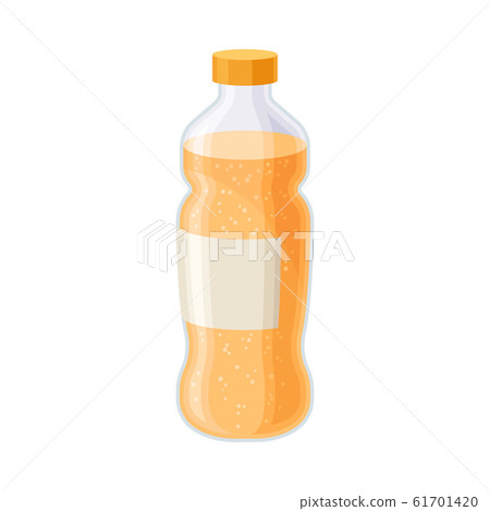 Tall Plastic Juice Bottle Isolated on White Background Vector Illustration Tall Plastic Juice Bottle Isolated on White Background Vector Illustration 61701420