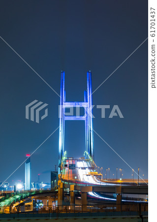 City Night View @ Yokohama Bay Bridge Light Up City Night View @ Yokohama Bay Bridge Light Up 61701437