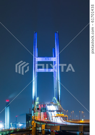 City Night View @ Yokohama Bay Bridge Light Up City Night View @ Yokohama Bay Bridge Light Up 61701438