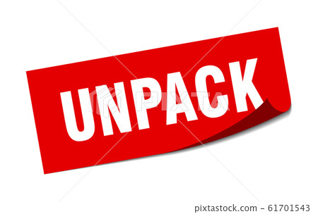 unpack sticker. unpack square sign. unpack. peeler unpack sticker. unpack square sign. unpack. peeler 61701543