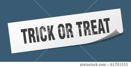 trick or treat sticker. trick or treat square trick or treat sticker. trick or treat square 61701553