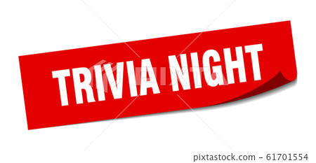 trivia night sticker. trivia night square sign. trivia night sticker. trivia night square sign. 61701554