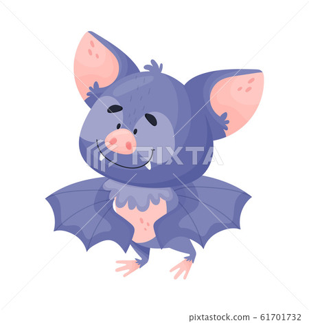 Cartoon Bat Character with Satisfied Expression on Its Muzzle Vector Illustration Cartoon Bat Character with Satisfied Expression on Its Muzzle Vector Illustration 61701732
