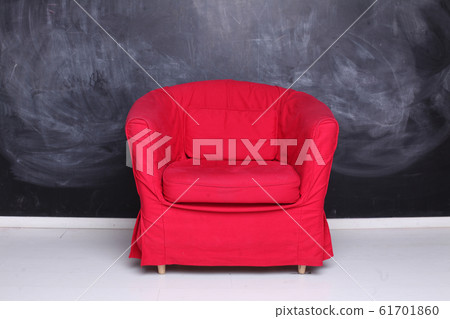 Interior Design red Armchair On black Wall Interior Design red Armchair On black Wall 61701860