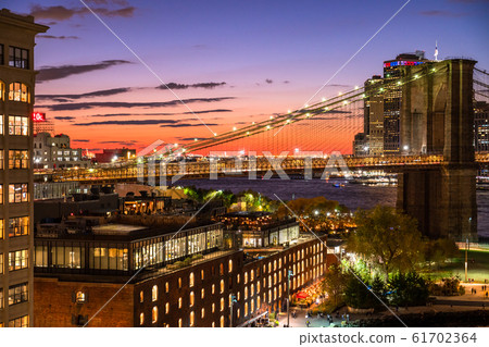 "New York" Brooklyn Bridge night view "New York" Brooklyn Bridge night view 61702364