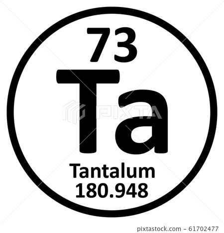Periodic table element tantalum icon. 61702477