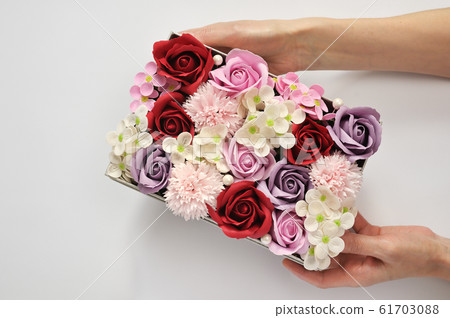 Box Of Flowers Made From Soap Box Of Flowers Made From Soap 61703088