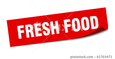 Fresh Food Sign Sticker fresh food sticker. fresh food square sign. fresh - Stock Illustration ...