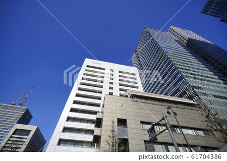 Tokyo cityscape in Japan, overlooking the Tokyo Fire Department Main Building 61704386