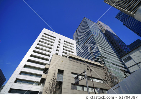 Tokyo cityscape in Japan, overlooking the Tokyo Fire Department Main Building 61704387