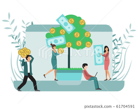 Online banking, financial investments, money growth concept, bank attract new customers for invests, deposits 61704591