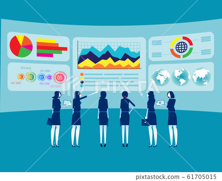 Teamwork and data analysis. Concept business 61705015