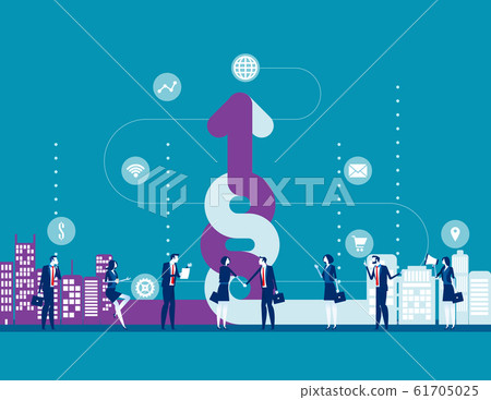 Company fusion. Concept business summation vector 61705025