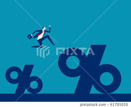 Business man jump to find a bigger percentage. 61705028