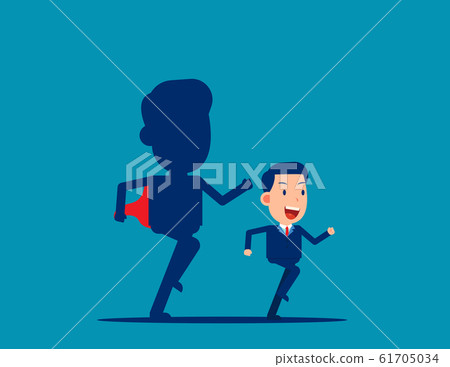 Business ambition. Shadow of confident. Business ambition. Shadow of confident. 61705034