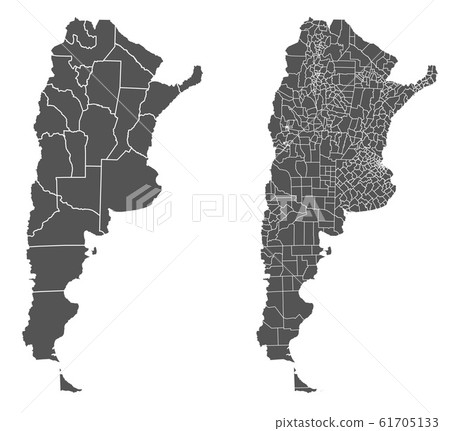 Argentina vector maps with administrative regions, municipalities, departments, borders Argentina vector maps with administrative regions, municipalities, departments, borders 61705133