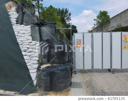 Slope and gate on slope (civil engineering work) Slope and gate on slope (civil engineering work) 61705135