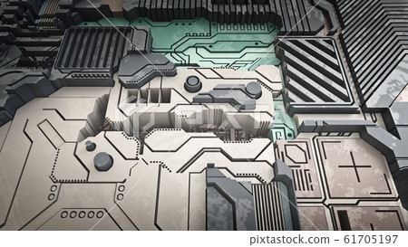 Sci Fi Industrial Panel. Futuristic Concept Design 61705197