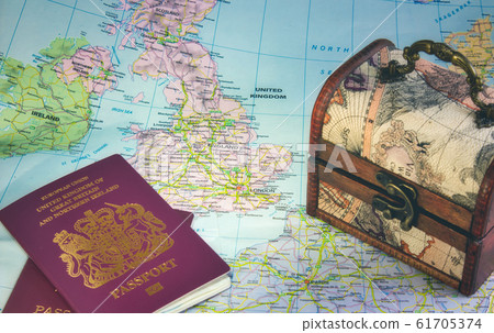 Map of Europe showing the UK, England, Ireland, Map of Europe showing the UK, England, Ireland, 61705374