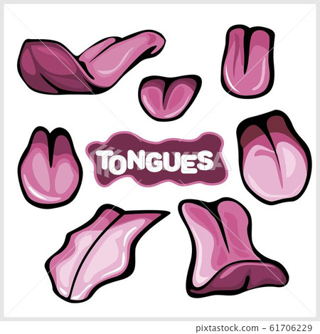 Cartoon Tongues - Vector set isolated. Vector illustration 61706229