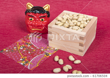 [Setsubun Masu Chiyogami Akaoni Red Background] 61706504