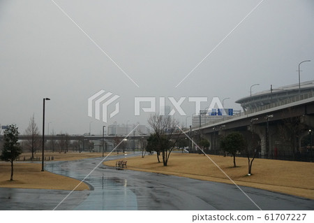 Rainy Shin Yokohama Park running course 61707227
