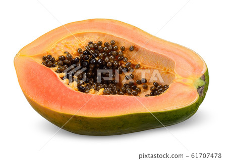 ripe papaya isolated on white clipping path ripe papaya isolated on white clipping path 61707478