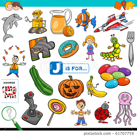 letter J words educational task for children 61707759