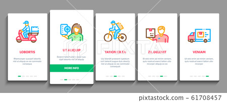 Courier Delivery Job Onboarding Elements Icons Set Vector Courier Delivery Job Onboarding Elements Icons Set Vector 61708457