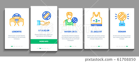 Volleyball Sport Game Onboarding Elements Icons Set Vector 61708850