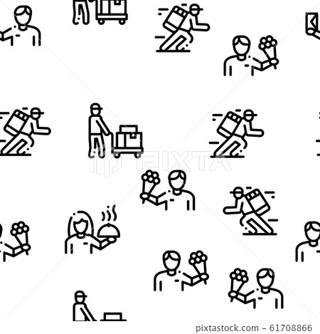 Courier Delivery Job Seamless Pattern Vector Courier Delivery Job Seamless Pattern Vector 61708866
