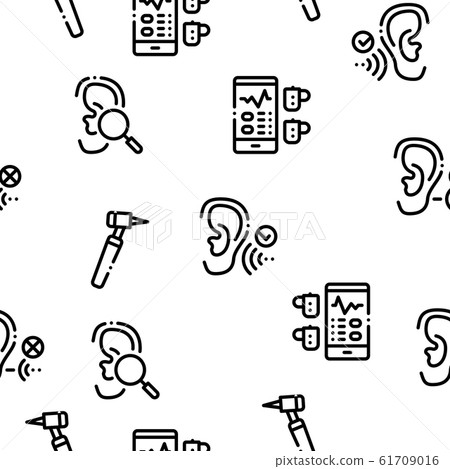 Hearing Human Sense Seamless Pattern Vector 61709016