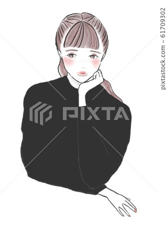 一位女士臉頰貼 一位女士臉頰貼 61709302