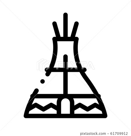 Wigwam Icon Vector Outline Illustration Wigwam Icon Vector Outline Illustration 61709912