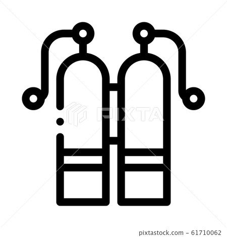 Oxygen Cylinder Icon Vector Outline Illustration 61710062