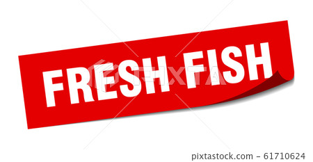 fresh fish sticker. fresh fish square sign. fresh fresh fish sticker. fresh fish square sign. fresh 61710624
